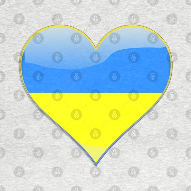 Ukrainian flag inside a heart by tashashimaa